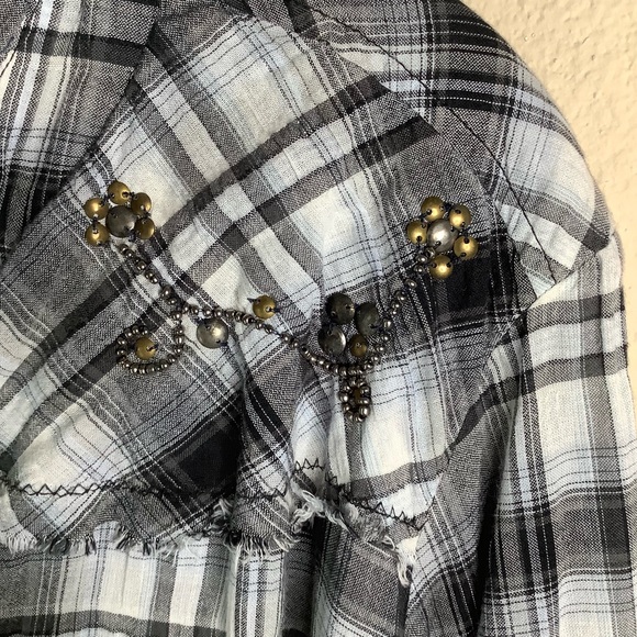 a.n.a. A NEW APPROACH LS/ROLL TAB BLK/WHT 3X - Picture 4 of 8